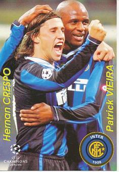 Hernan Crespo & Patrick Vieira   Inter Mailand  Fußball Autogrammkarte 
