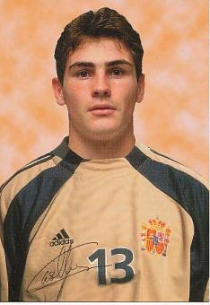 Iker Casillas  Spanien  Fußball Autogrammkarte Druck signiert 
