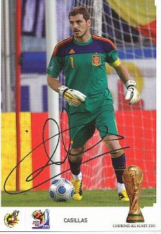 Iker Casillas  Spanien  Fußball Autogrammkarte Druck signiert 