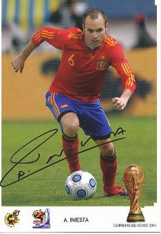 Iniesta  Spanien  Fußball Autogrammkarte Druck signiert 