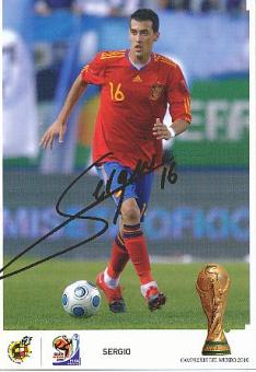 Sergio Busquets  Spanien  Fußball Autogrammkarte Druck signiert 