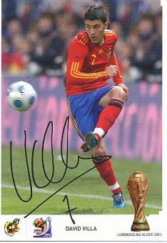 David Villa  Spanien  Fußball Autogrammkarte Druck signiert 