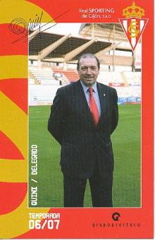 Quini  Sporting Gijon  Fußball Autogrammkarte Druck signiert 