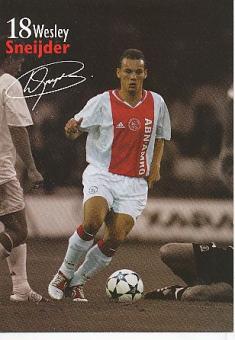 Wesley Sneijder  Ajax Amsterdam  Fußball Autogrammkarte Druck signiert 