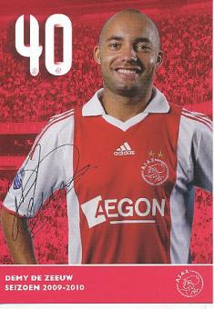 Demy De Zeeuw  Ajax Amsterdam  Fußball Autogrammkarte Druck signiert 