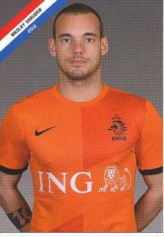 Wesley Sneijder  2012  Holland  Fußball Autogrammkarte 