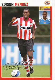 Edison Mendez  PSV Eindhoven  Fußball Autogrammkarte Druck signiert 