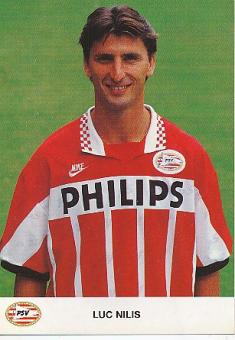 Luc Nilis  PSV Eindhoven  Fußball Autogrammkarte 