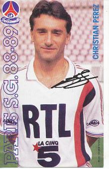 Christian Perez  PSG  Paris Saint Germain   Fußball Autogrammkarte Druck signiert 