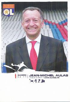 Jean Michel Aulas  Olympique Lyon   Fußball Autogrammkarte 