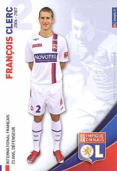 Francois Clerc  Olympique Lyon   Fußball Autogrammkarte 
