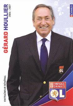 Gerard Houllier  Olympique Lyon   Fußball Autogrammkarte 
