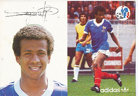 Jean Tigana   Frankreich  Fußball Autogrammkarte Druck signiert 
