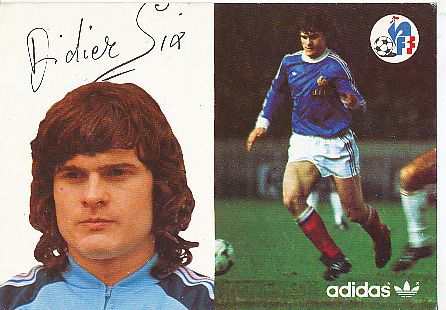 Didier Six   Frankreich  Fußball Autogrammkarte Druck signiert 