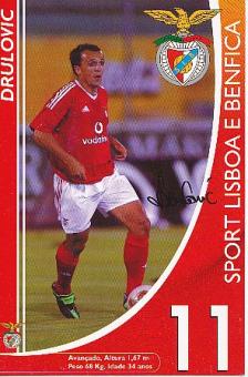 Ljubinko Drulovic  Benfica Lissabon  Fußball Autogrammkarte Druck signiert 