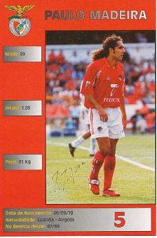 Paulo Madeira  Benfica Lissabon  Fußball Autogrammkarte Druck signiert 