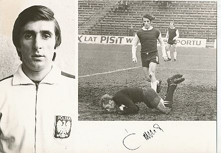 Leslaw Cmikiewicz   Polen Gold Olympia 1972 & WM 1974    Fußball Autogrammkarte Druck signiert 