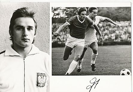 Zbigniew Gut  Polen Gold Olympia 1972 & WM 1974    Fußball Autogrammkarte Druck signiert 