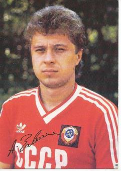 Alexander Zavarov  Rußland   Fußball Autogrammkarte Druck signiert 