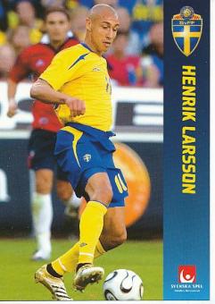 Henrik Larsson  Schweden Fußball Autogrammkarte 