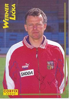 Werner Licka  Tschechien  Fußball Autogrammkarte Druck signiert 