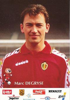 Marc Degryse   Belgien  Fußball Autogrammkarte 