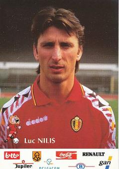Luc Nilis   Belgien  Fußball Autogrammkarte 