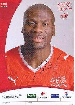 Blaise Nkufo    Schweiz  Fußball Autogrammkarte Druck signiert 