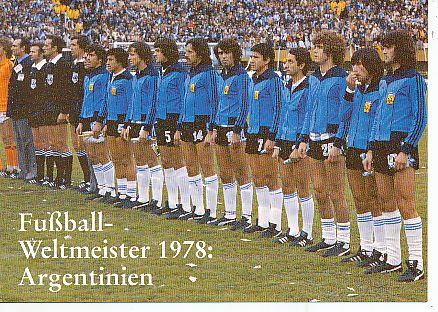 Argentinien  Weltmeister WM 1978  Fußball Mannschaft Autogrammkarte 