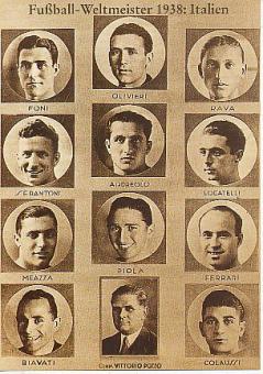 Italien  Weltmeister WM 1938  Fußball Mannschaft Autogrammkarte 