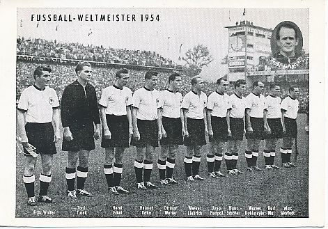 DFB  Weltmeister WM 1954  Fußball Mannschaft Autogrammkarte 