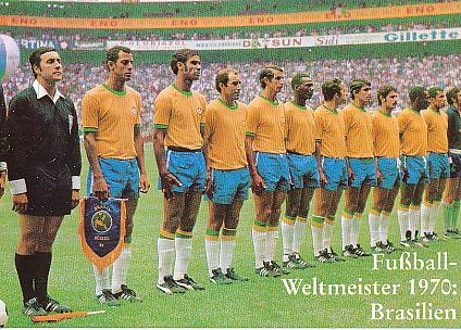 Brasilien  Weltmeister WM 1970  Fußball Mannschaft Autogrammkarte 