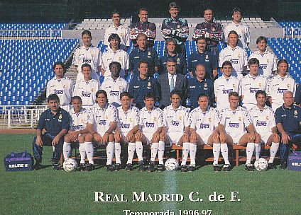 Real Madrid  1996/97  Fußball Mannschaft Autogrammkarte 