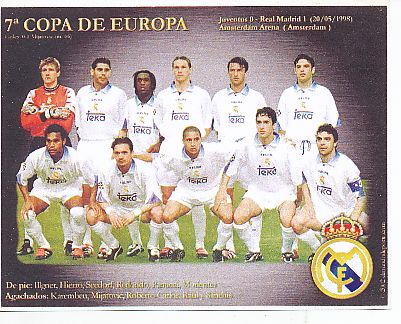 Real Madrid  1998  Fußball Mannschaft Autogrammkarte 