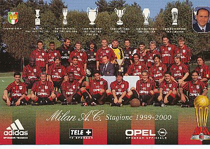 AC Mailand  1999/2000   Fußball Mannschaft Autogrammkarte 