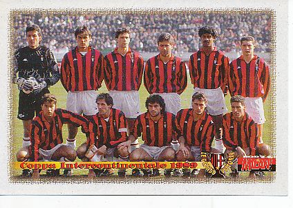 AC Mailand  1989   Fußball Mannschaft Autogrammkarte 
