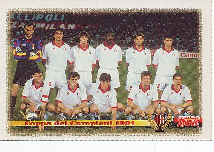 AC Mailand  1994   Fußball Mannschaft Autogrammkarte 