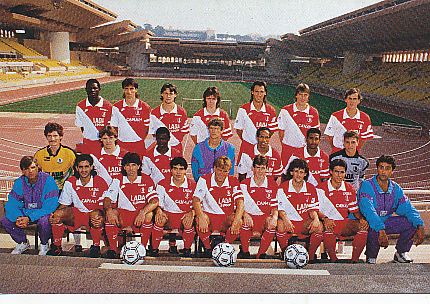 AS Monaco   1988/89  Fußball Mannschaft Autogrammkarte 