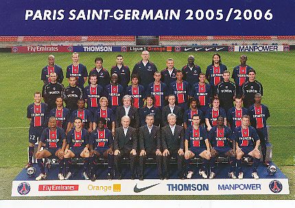 PSG  Paris Saint Germain  2005/2006  Fußball Mannschaft Autogrammkarte 