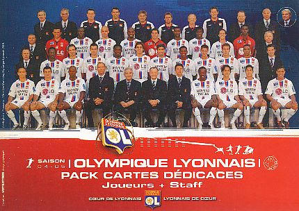 Olympique Lyon  2004/2005  Fußball Mannschaft Autogrammkarte 