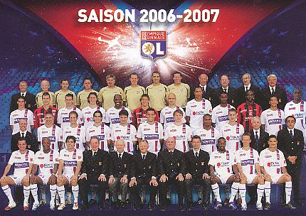 Olympique Lyon  2006/2007  Fußball Mannschaft Autogrammkarte 