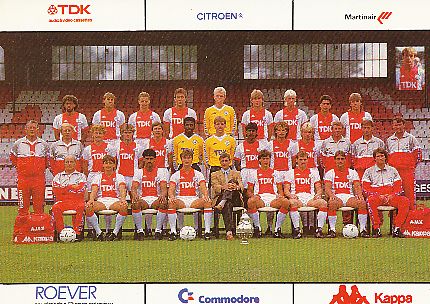 Ajax Amsterdam  1986/87  Fußball Mannschaft Autogrammkarte 