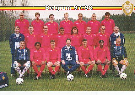 Belgien  1997  Fußball Mannschaft Autogrammkarte 