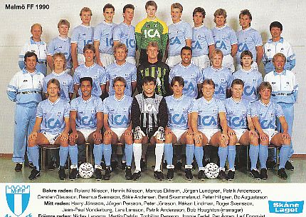 Malmö FF  1990   Fußball Mannschaft Autogrammkarte 
