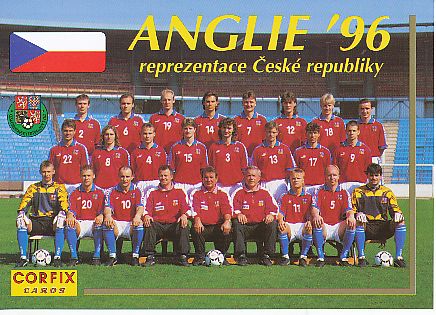 Tschechien   1996  Fußball Mannschaft Autogrammkarte 