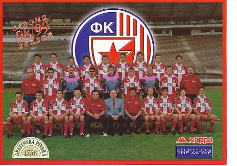 Roter Stern Belgrad   Fußball Mannschaft Autogrammkarte 
