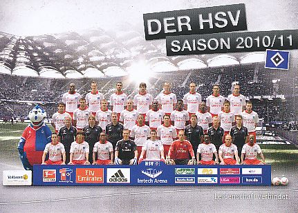 Hamburger SV   2010/2011  Fußball Mannschaft Autogrammkarte 