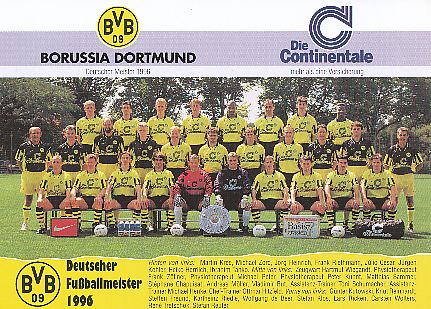 Borussia Dortmund  1996/97 Fußball Mannschaft Autogrammkarte 
