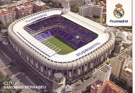 Real Madrid  Santiago Bernabeu  Stadion   Fußball  Autogrammkarte 