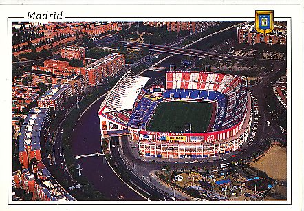 Atletico Madrid  Vicente Calderon  Stadion   Fußball  Autogrammkarte 